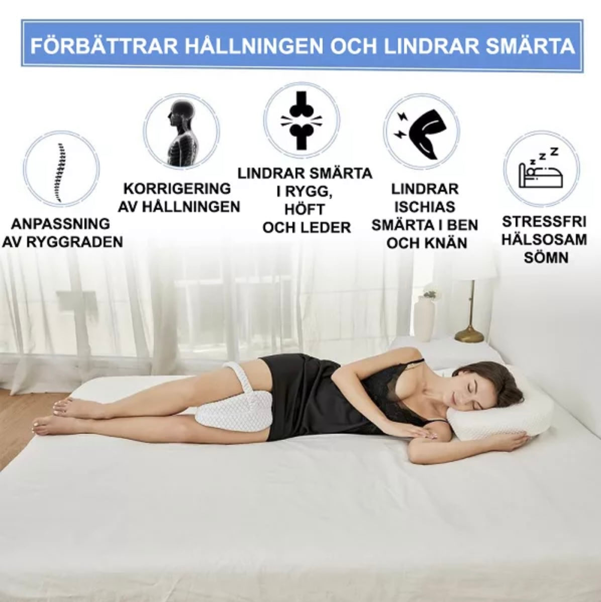 ErgoSleep™ – Ergonomisk Knäkudde för Optimal Sovställning